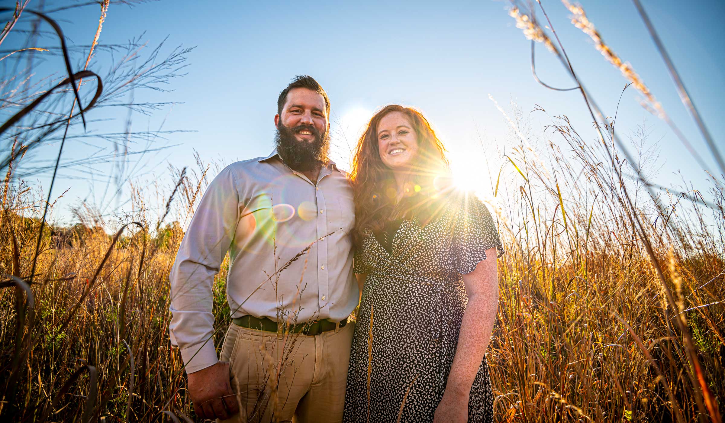 Jesse and Carley Morrison, pictured in a sunny field.