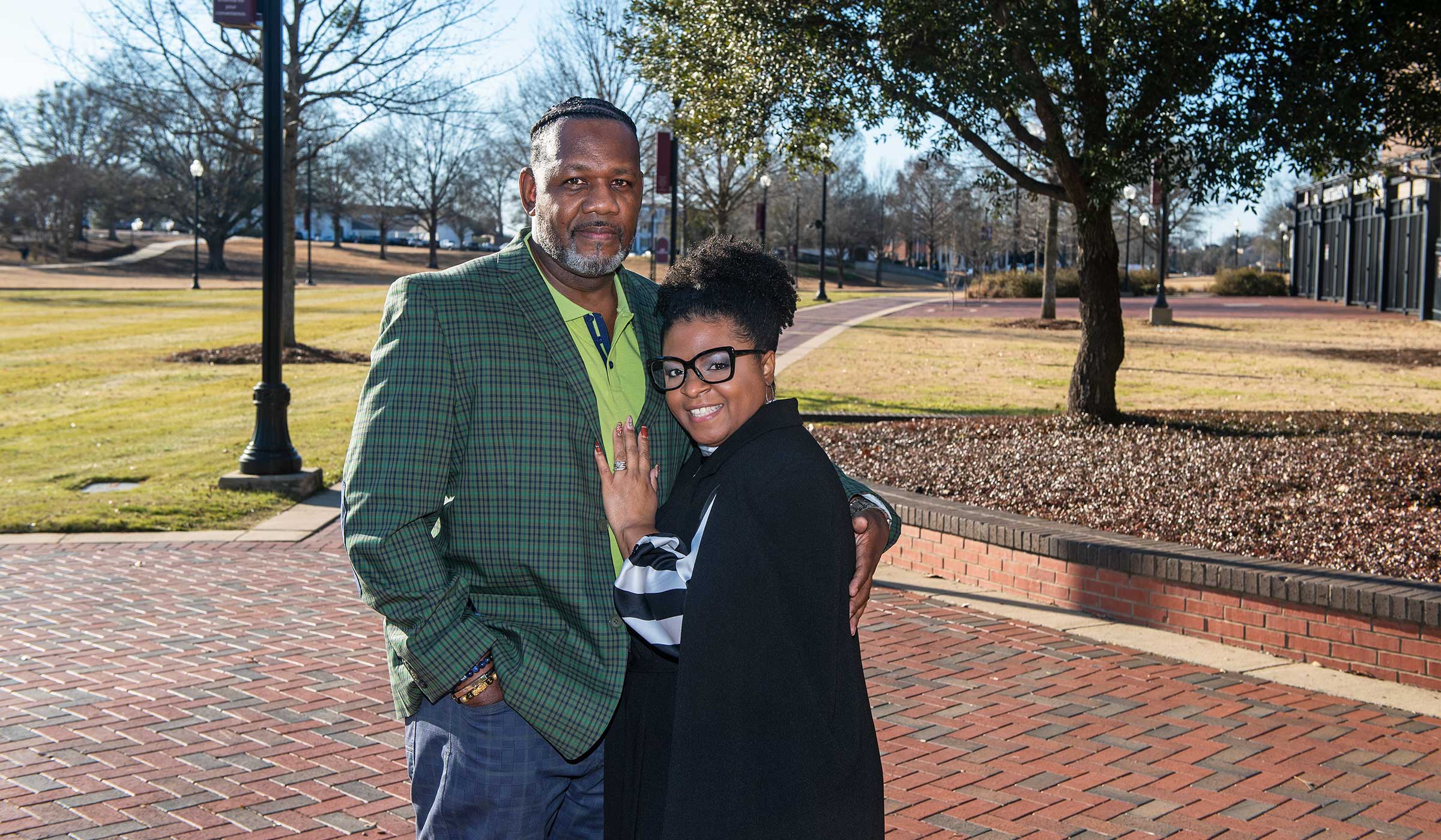 Stephen and Angela Latham, pictured on the MSU campus.