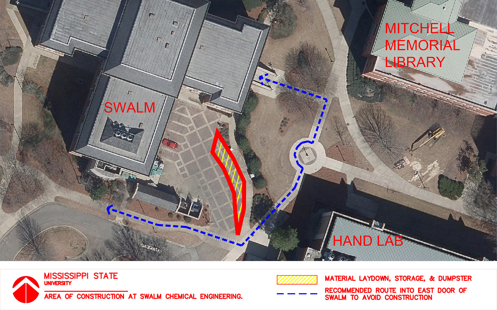 Construction efforts affecting Swalm parking lot, pedestrian pathway ...