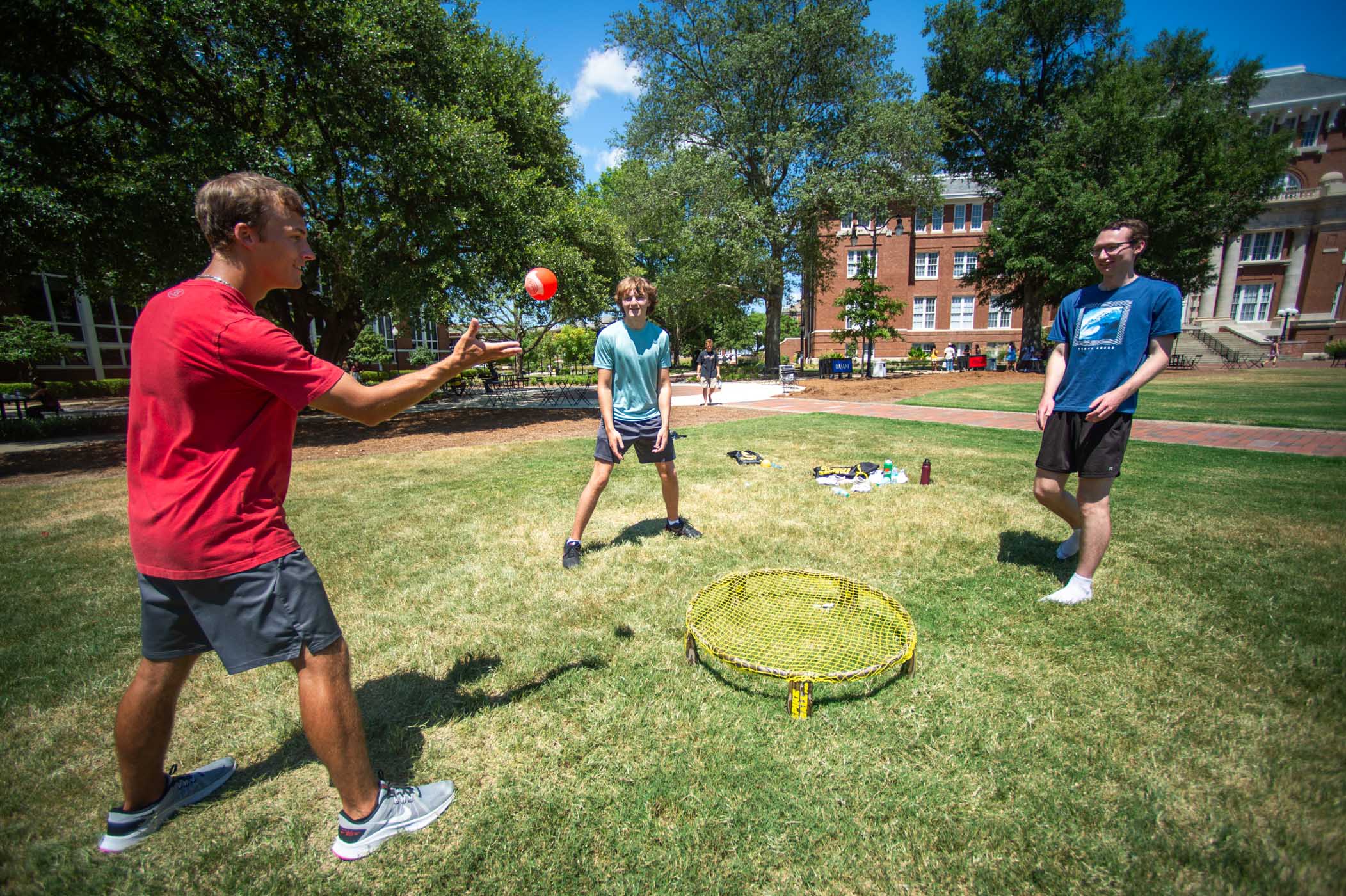 Following the return of students on campus, MSU&#039;s historic Drill Field comes alive with activity, including a friendly afternoon game of spike ball. With the first day of the fall 2024 semester approaching, students enjoy the last bit of summertime leisure before heading back to class.