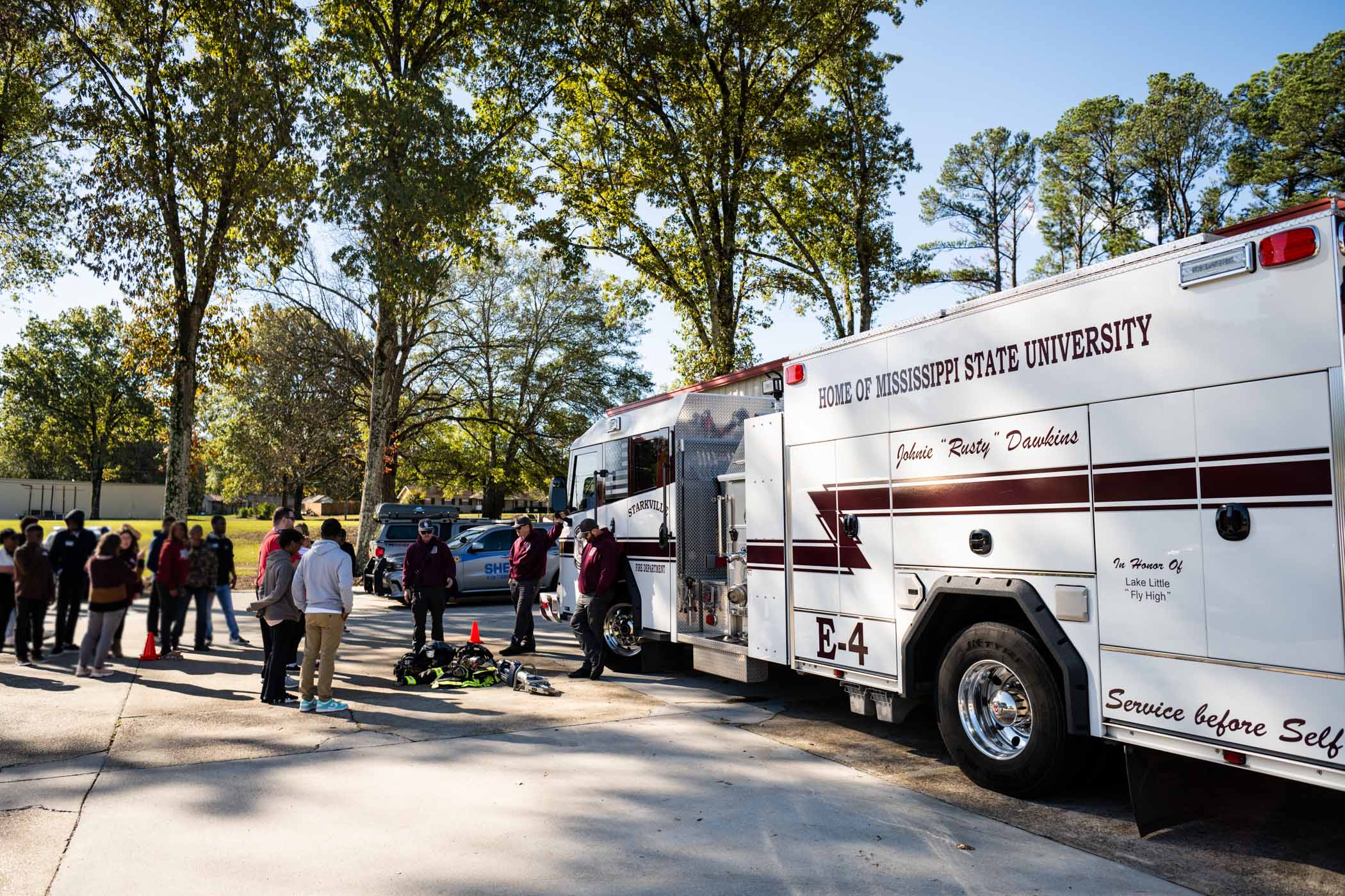 Starkville Fire Department shares more information about their vital role in the community while inspiring future firefighters as part of T.K. Martin Center for Technology and Disability's Job Extravaganza, a hands-on career exploration fair for local high-school aged students with disabilities. The event, hosted at Skate Odyssey, grants local Starkville businesses the opportunity to promote technical and practical skills used in the workplace through interactive activities.