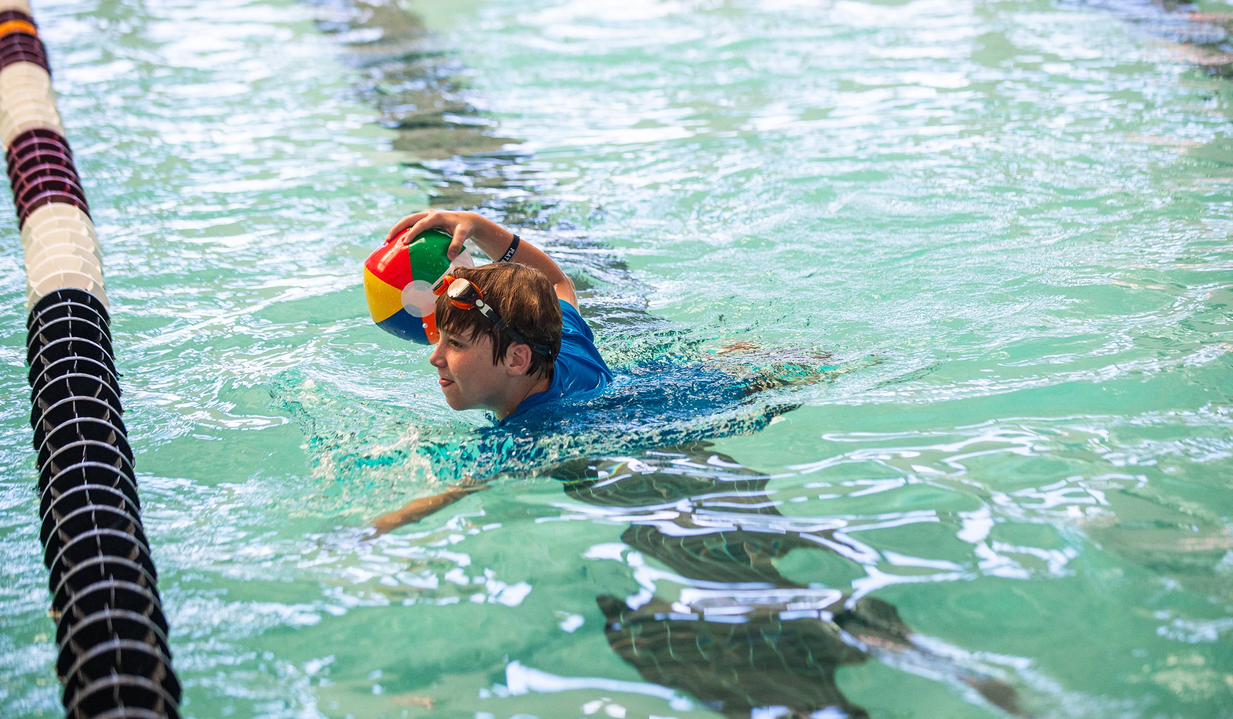 A swimmer in the pool at the Sanderson Center