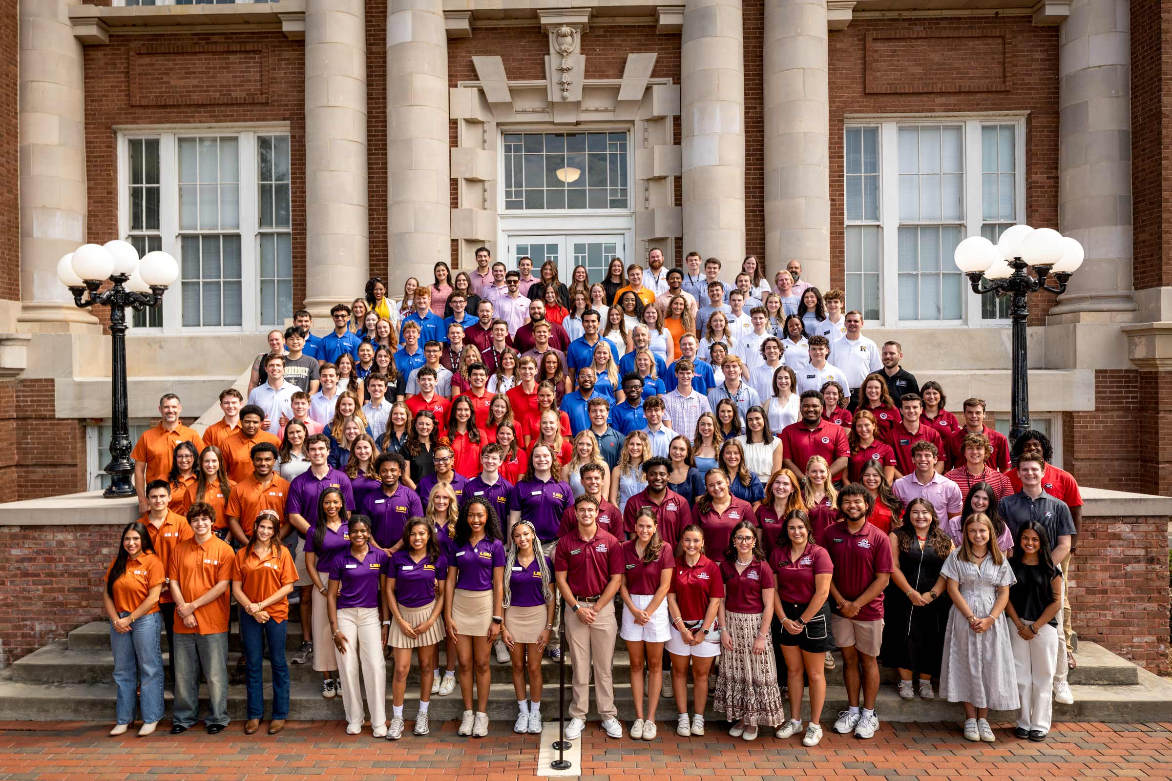 Student leadership of the SEC gather on the Steps of Lee Hall for a large group shot. 