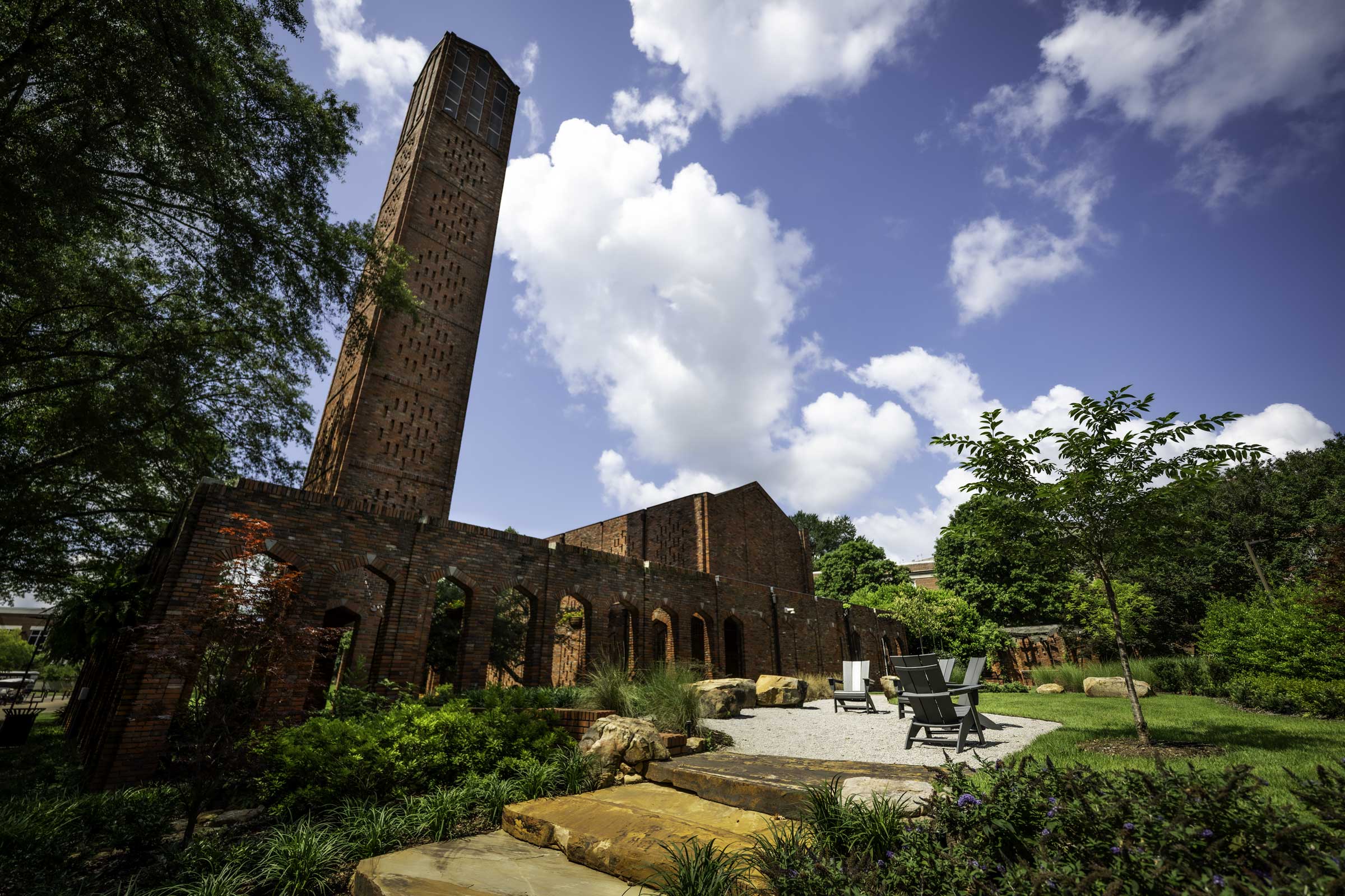 A new seating area behind the Chapel of Memories offers the campus community a new, peaceful outdoor spot to study, meet or take a break between classes. Designed and installed by MSU Campus Landscaping, the space provides a quiet retreat just steps from the Colvard Student Union and the heart of campus.