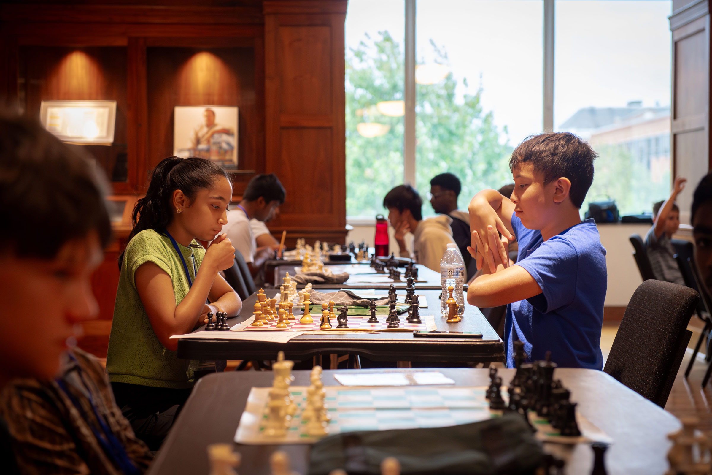 Two students face off over a chessboard, putting their strategic thinking to the test ahead of the Starkville Chess Tournament held Oct. 10 at Mississippi State University’s Mitchell Memorial Library. Hosted by MSU Libraries, the Bagley College of Engineering and Starkville High School, the tournament welcomed players of all ages and skill levels for a day of competition and community engagement.