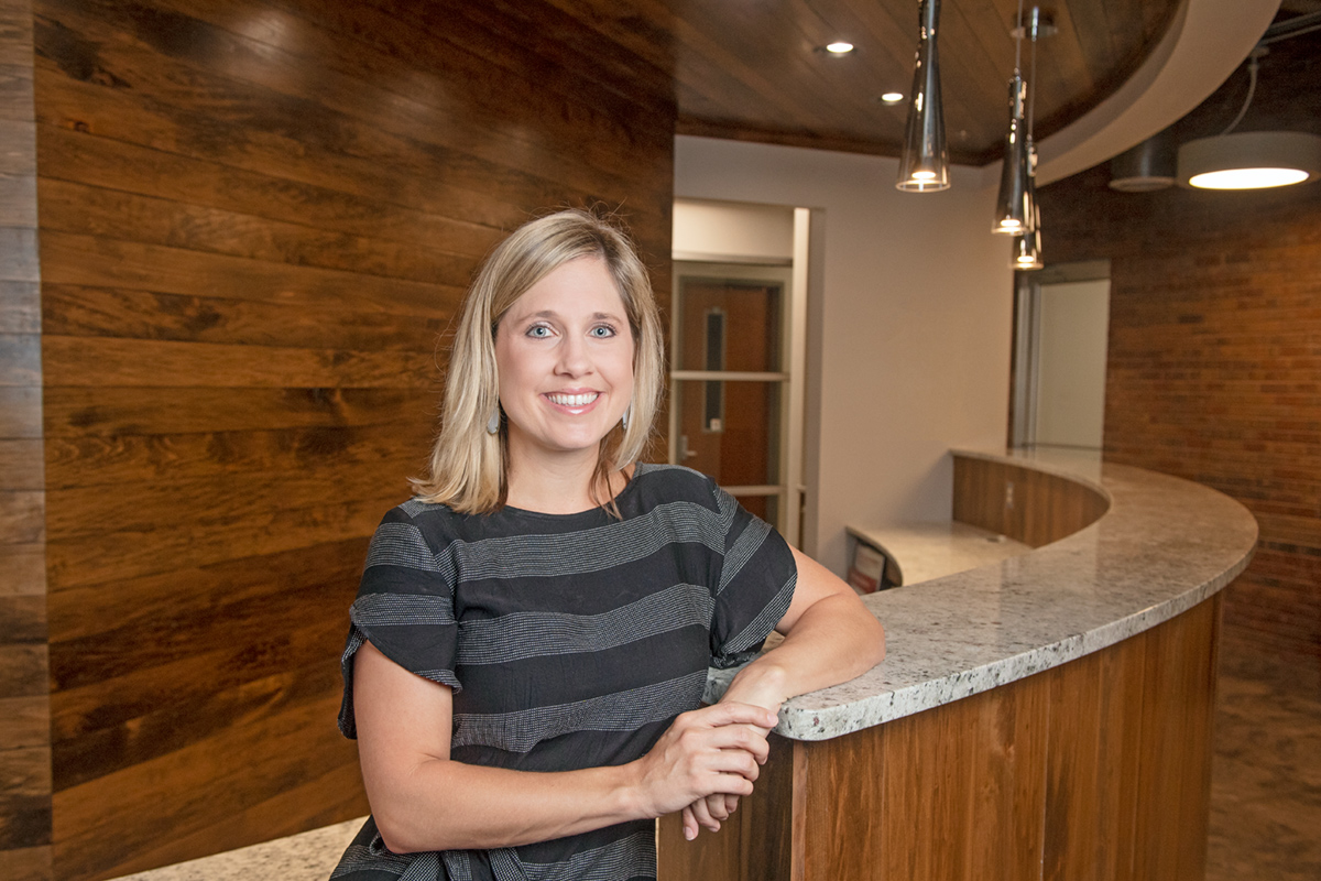 Lindsey Ketchum, pictured in the newly renovated space in McCool Hall.