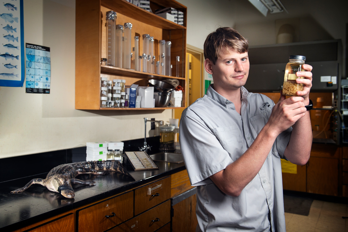 Ethan Woodyard, pictured in his research setting.