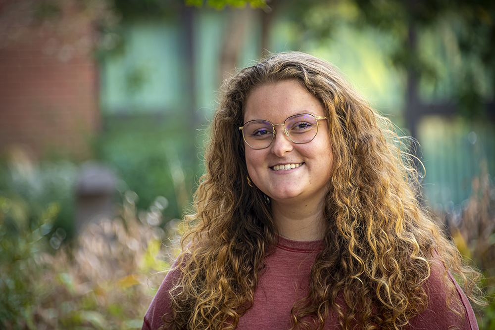 Emily White, pictured outside of MSU's Thompson Hall