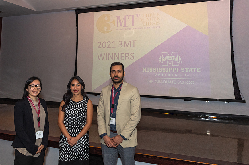 Mississippi State’s Graduate School is honoring eight students for outstanding research presentations during the university’s eighth annual Three Minute Thesis competition.