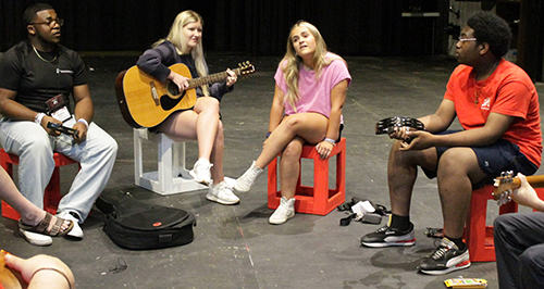 Summer Scholars student practice and rehearse at McComas Hall