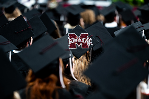 Graduates during commencement