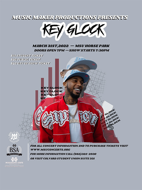 Key Glock concert promotional flier