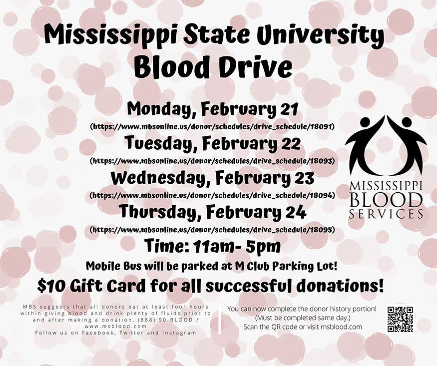 MSU blood drive promotional flier