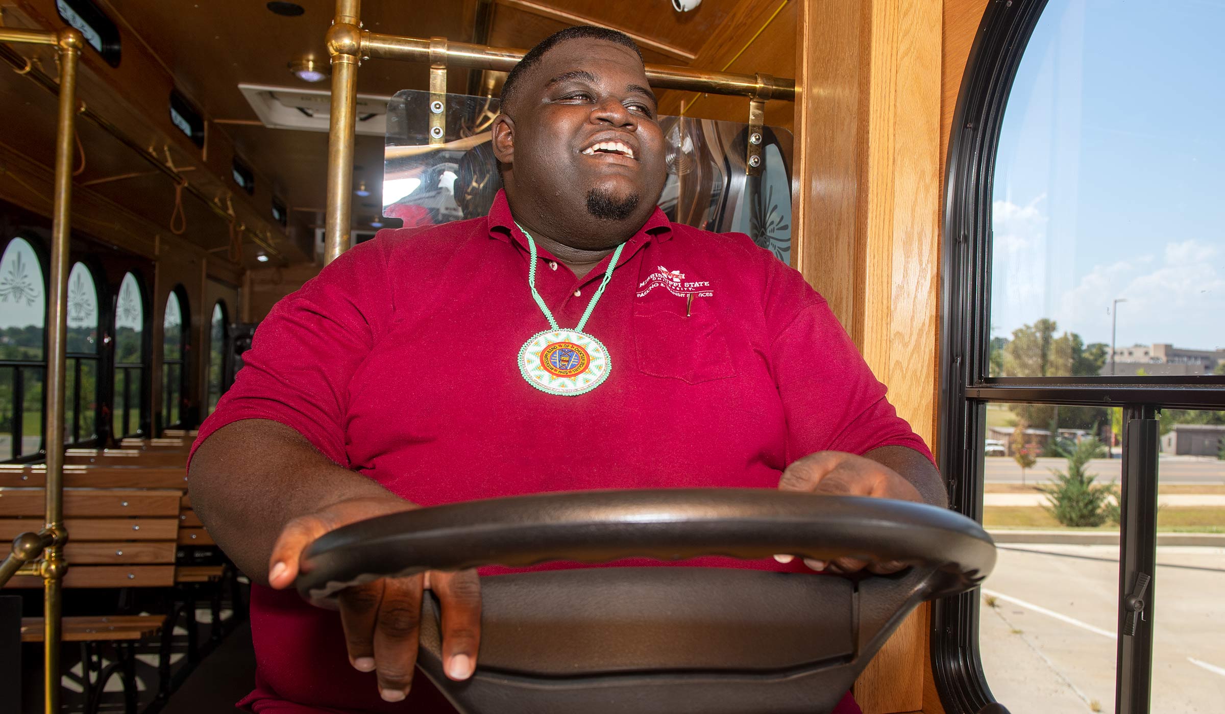 Taquantis Koger, pictured driving an MSU transit bus.