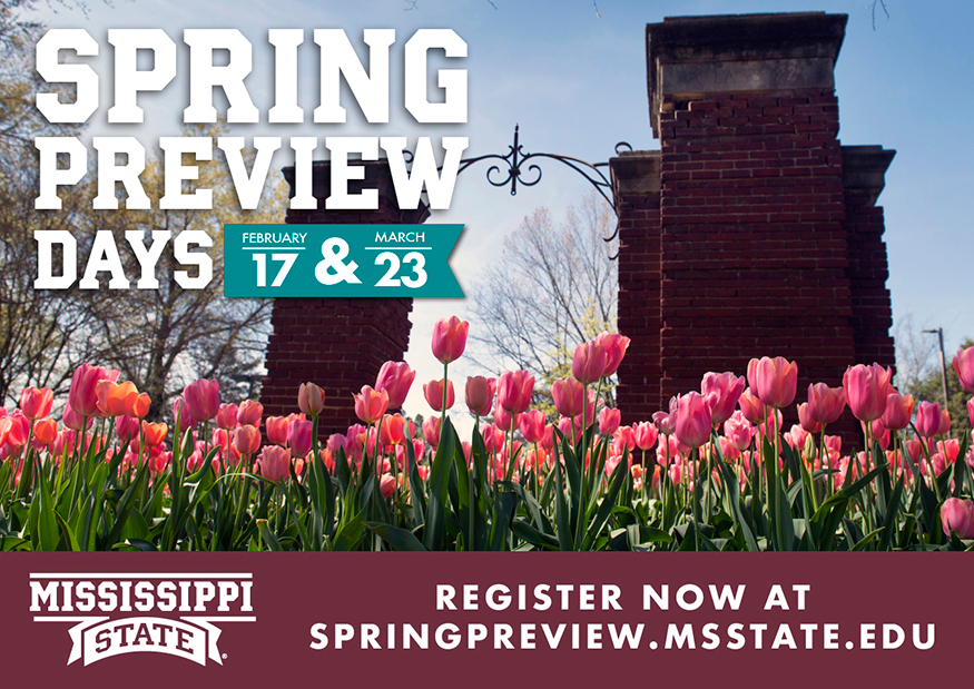 Promotional graphic for MSU's Spring Preview Days