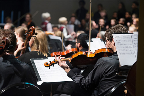 Community orchestra performing