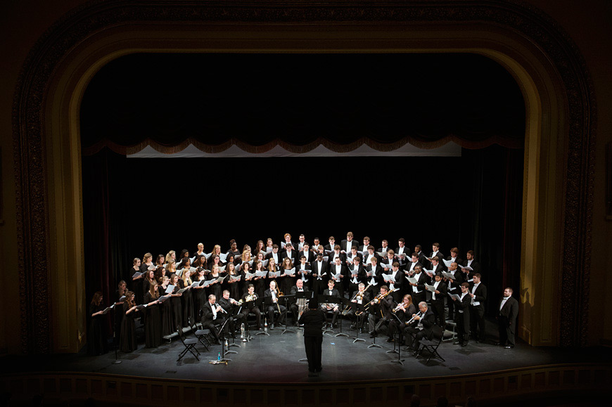 Performing here with the Starkville-MSU Symphony Orchestra, the Mississippi State University State Singers are welcoming middle and high school musicians from Mississippi, Alabama, Louisiana and Tennessee Sunday-Monday [Sept. 11 and 12] for the university’s sixth annual Choral Colloquium. (Photo by Megan Bean)