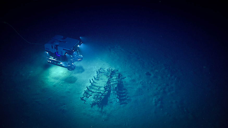 A NOAA remotely operated vehicle during a sea expedition. 