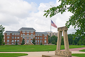 Photo of buildings on the Drill Field.
