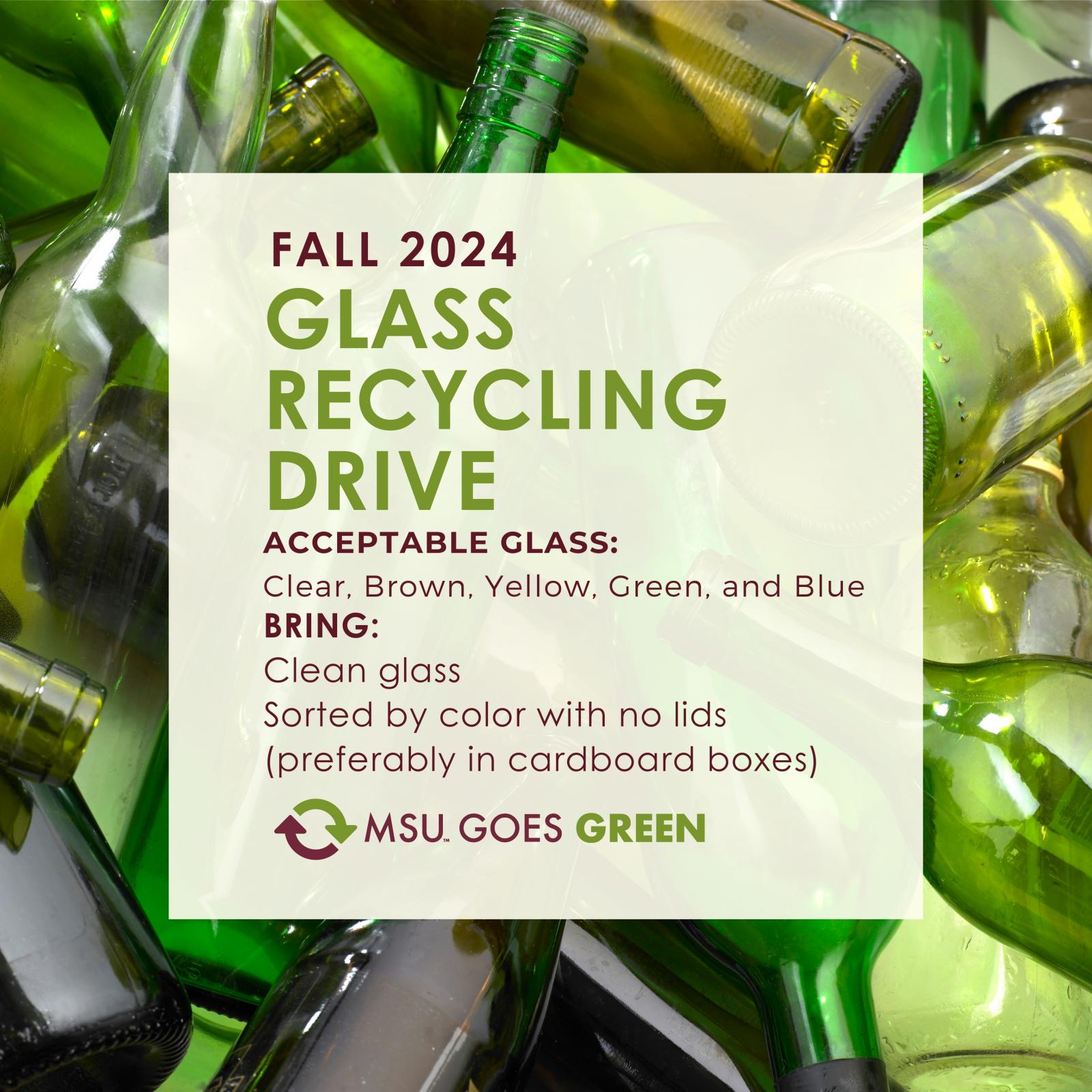 Fall 2024 Glass Recycling Drive flyer