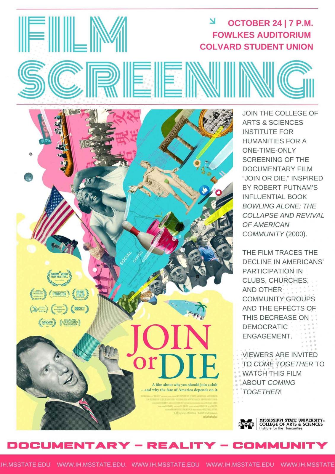 Institute for the Humanities film screening promotional graphic
