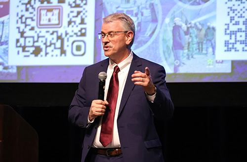 U.S. Army Engineer Research and Development Center Director David Pittman speaks Wednesday [Oct. 30] during ERDC Days at MSU.