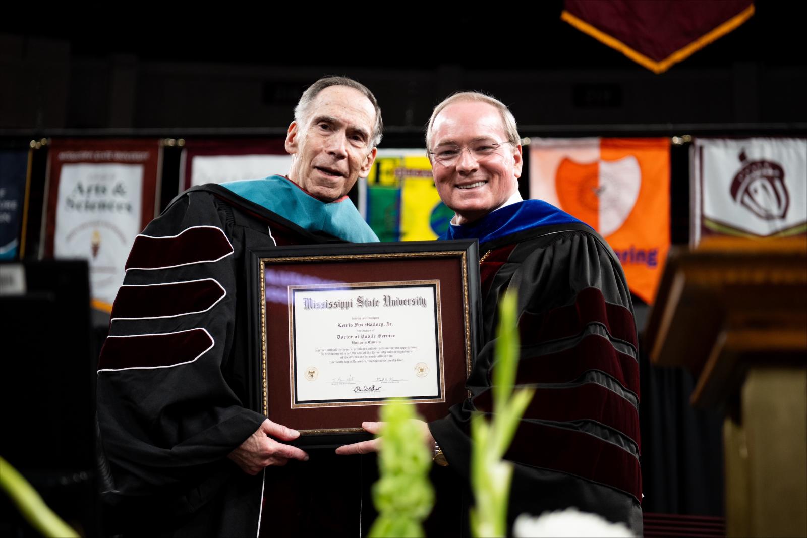 Lewis Mallory and MSU President Mark E. Keenum