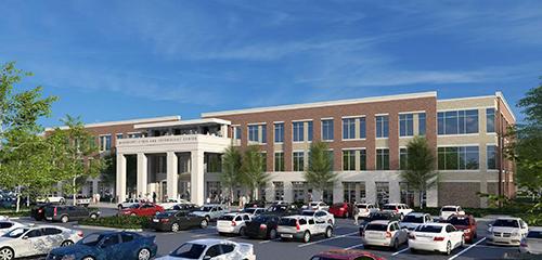 A rendering of the Mississippi Cyber and Technology Center, future headquarters for the Mississippi Cyber Initiative.