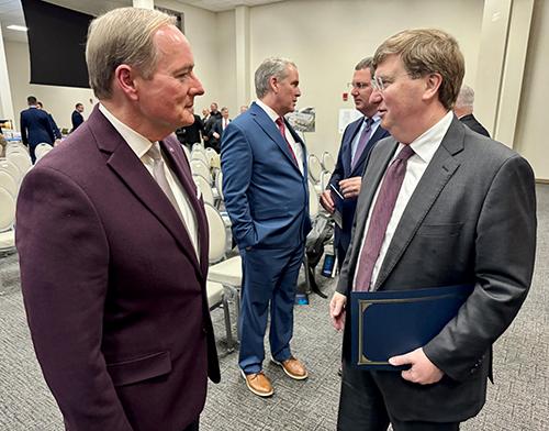 MSU President Mark E. Keenum and Gov. Tate Reeves