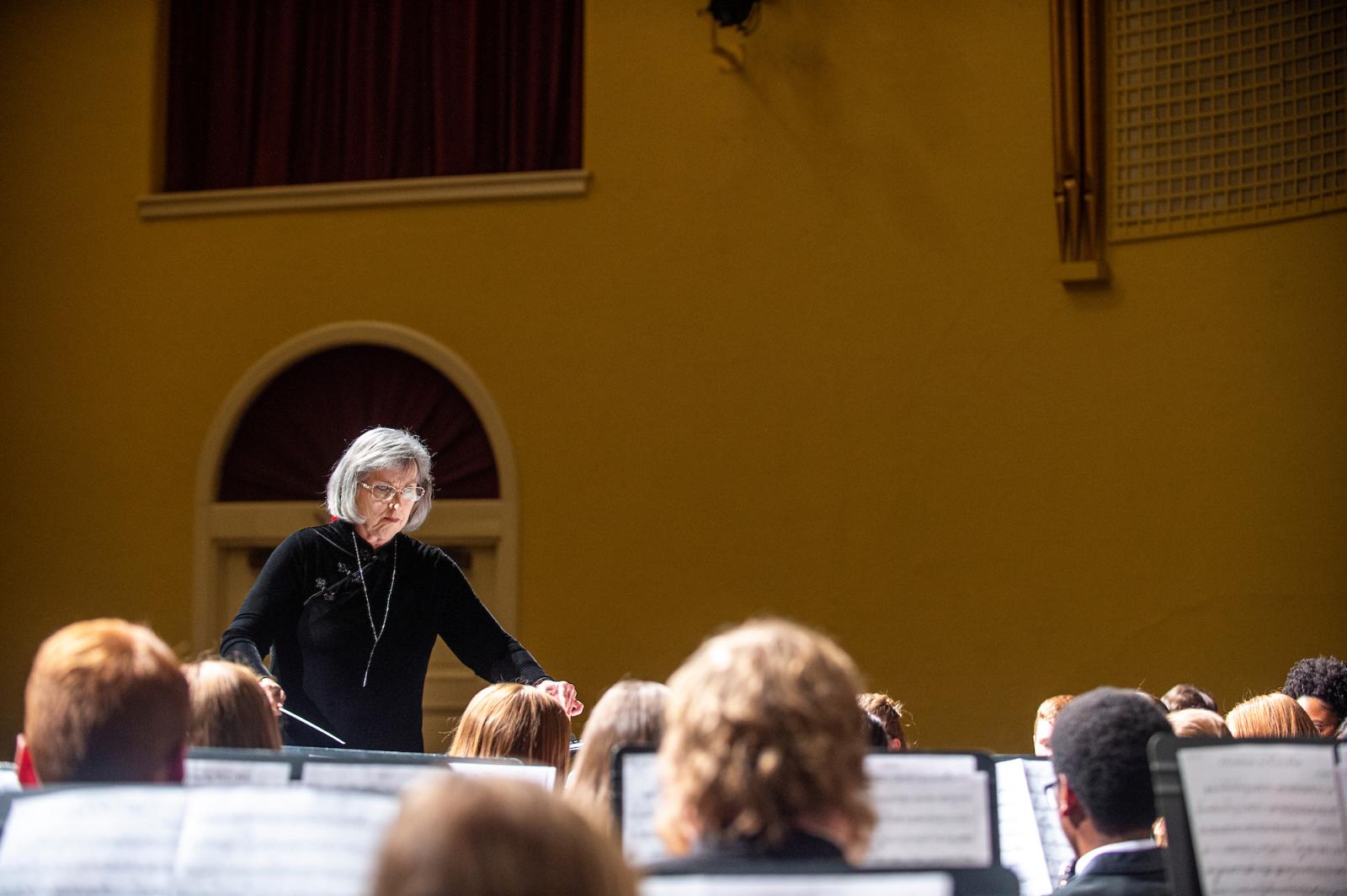 Elva Kaye Lance directing the wind ensemble