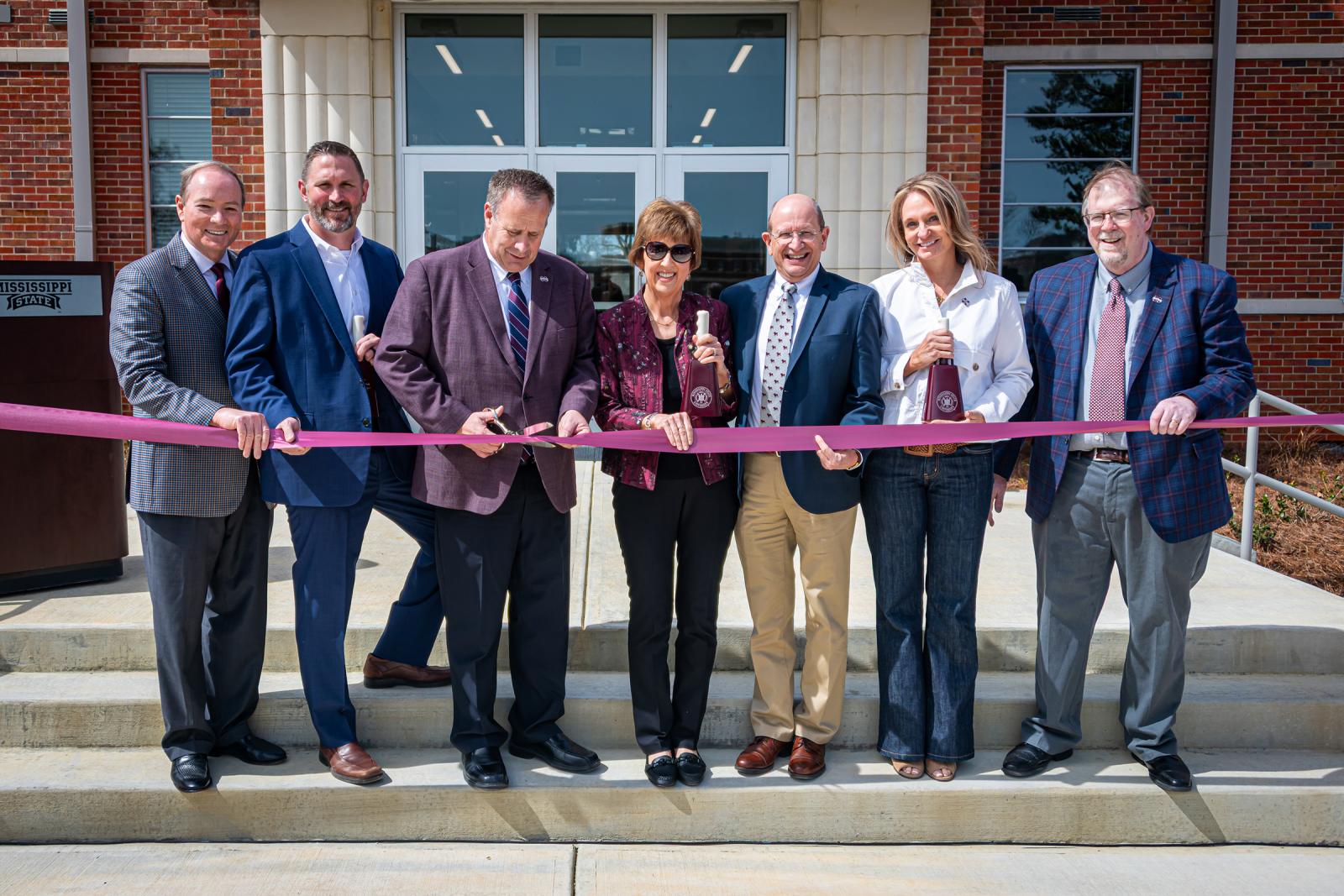 MSU celebrates the renovation of Ballew Hall with a ribbon-cutting ceremony.