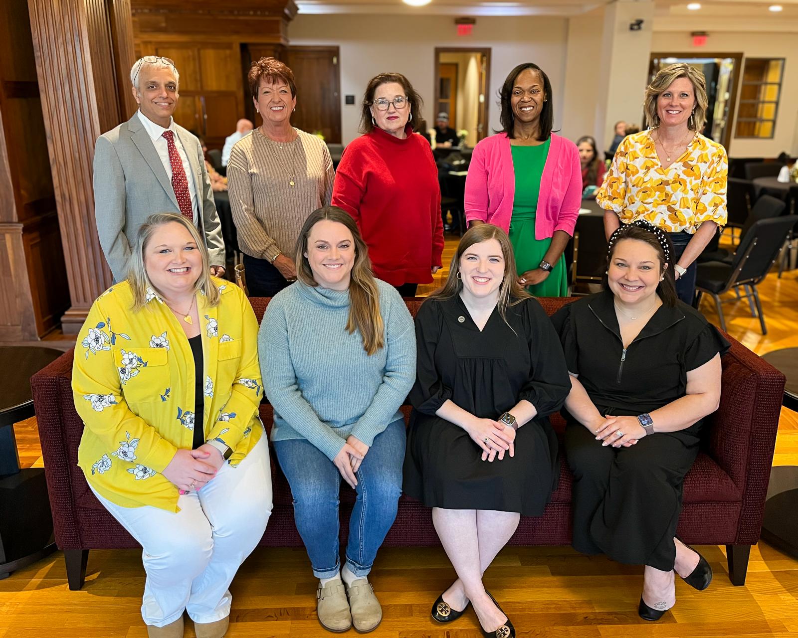 MSU celebrates teachers who recently achieved or renewed National Board Certification through the university’s World Class Teaching Program. Pictured from left, back row, Vijay Pacharne, Anne Richardson, Anne Fisackerly, Lashawn Bush, Jessica Thompson; front row, Amy Bryant, Mary Kathryn Thrash, Ginny Grace Gibbs, Cate Kennedy. (Submitted photo)