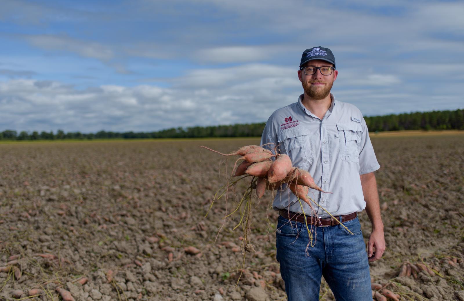 Lorin Harvey, MSU’s sweet potato scientist, said the state’s farmers “work hard” to provide a safe, nutritious and affordable crop each year. (Photo by Kevin Hudson)