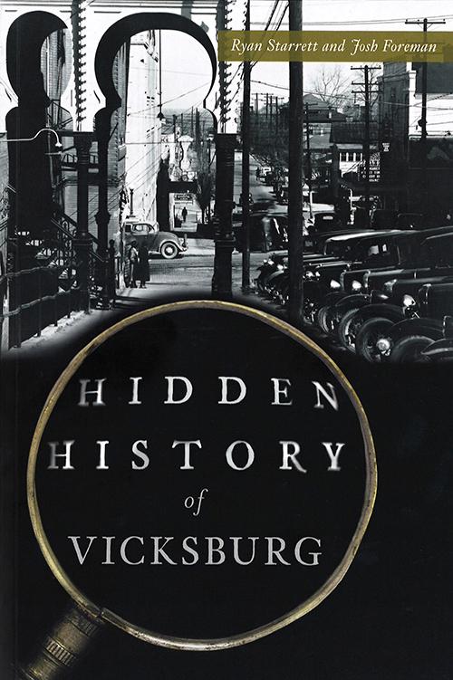 The cover art of "Hidden History of Vicksburg" is shown.