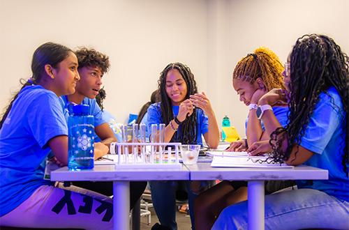 Students talk and learn