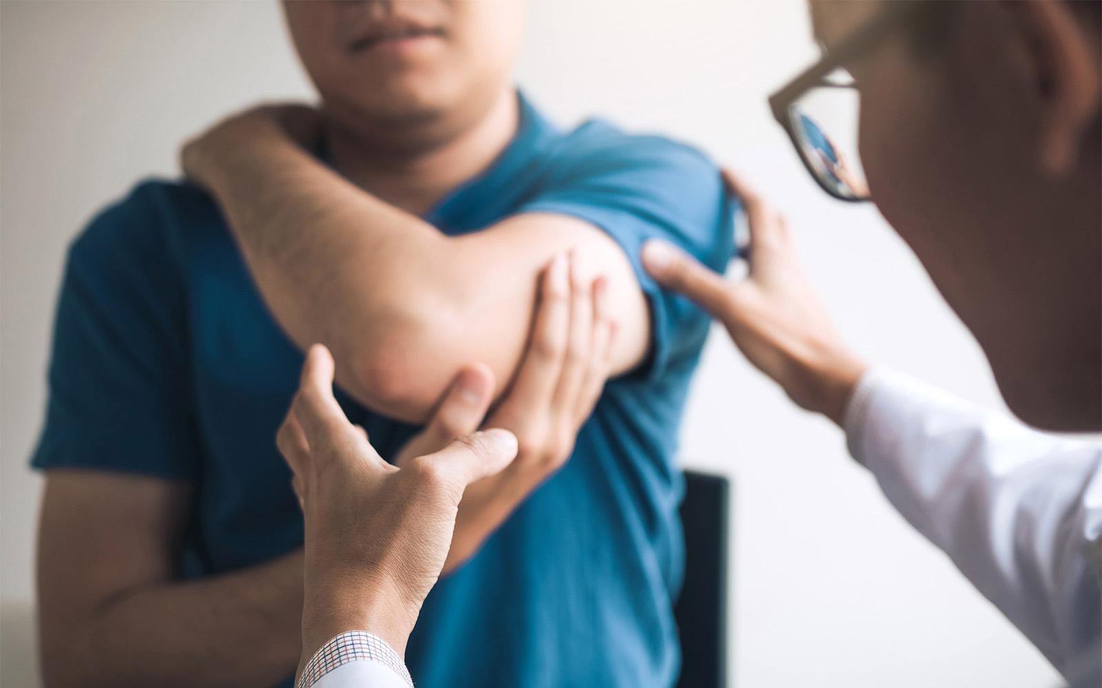 A healthcare provider and patient