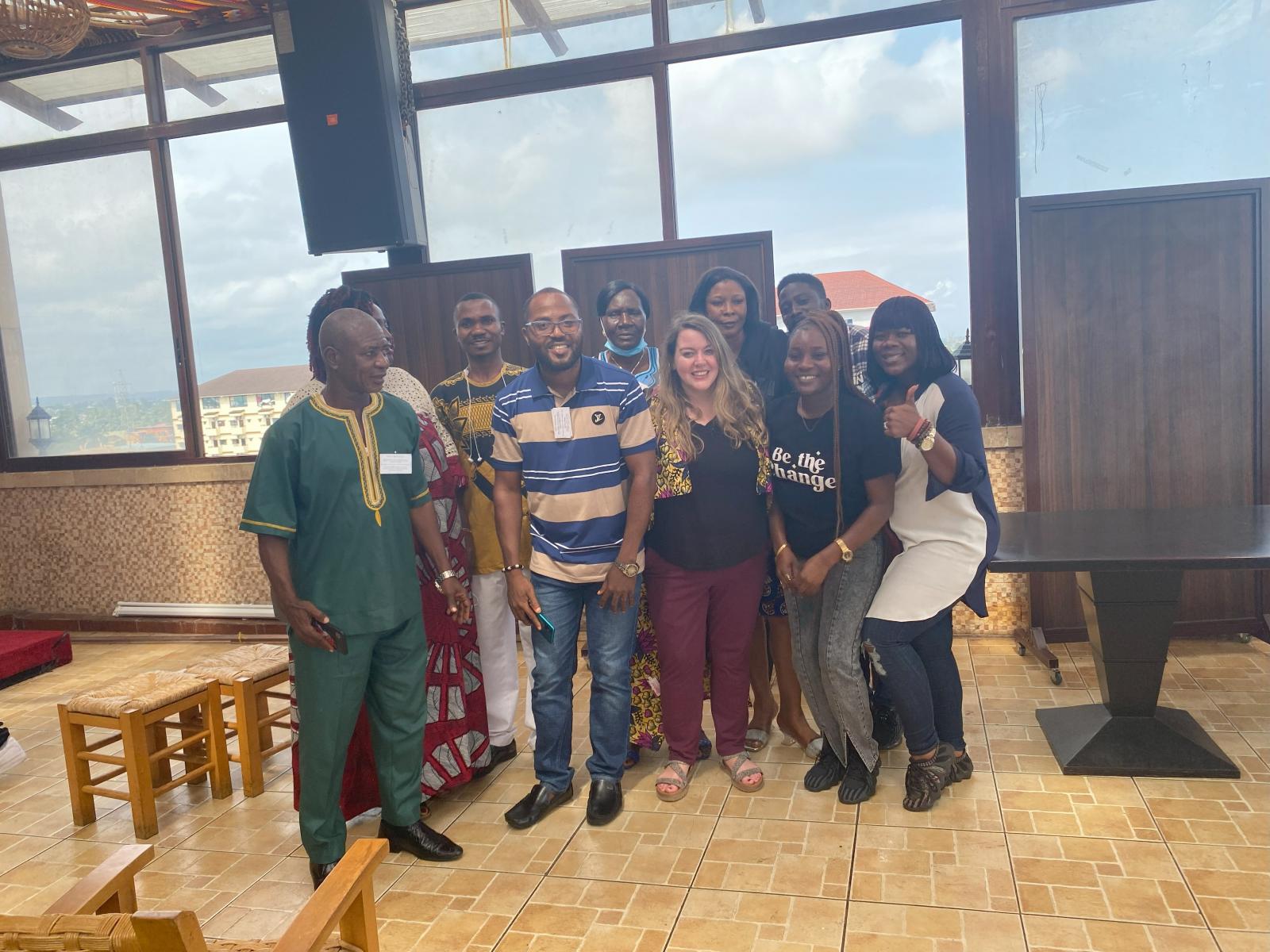 MSU's Masey Smith, center, with partners in Liberia