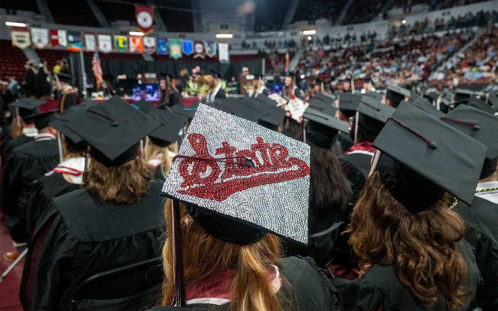 Graduates at MSU's commencement ceremonies.