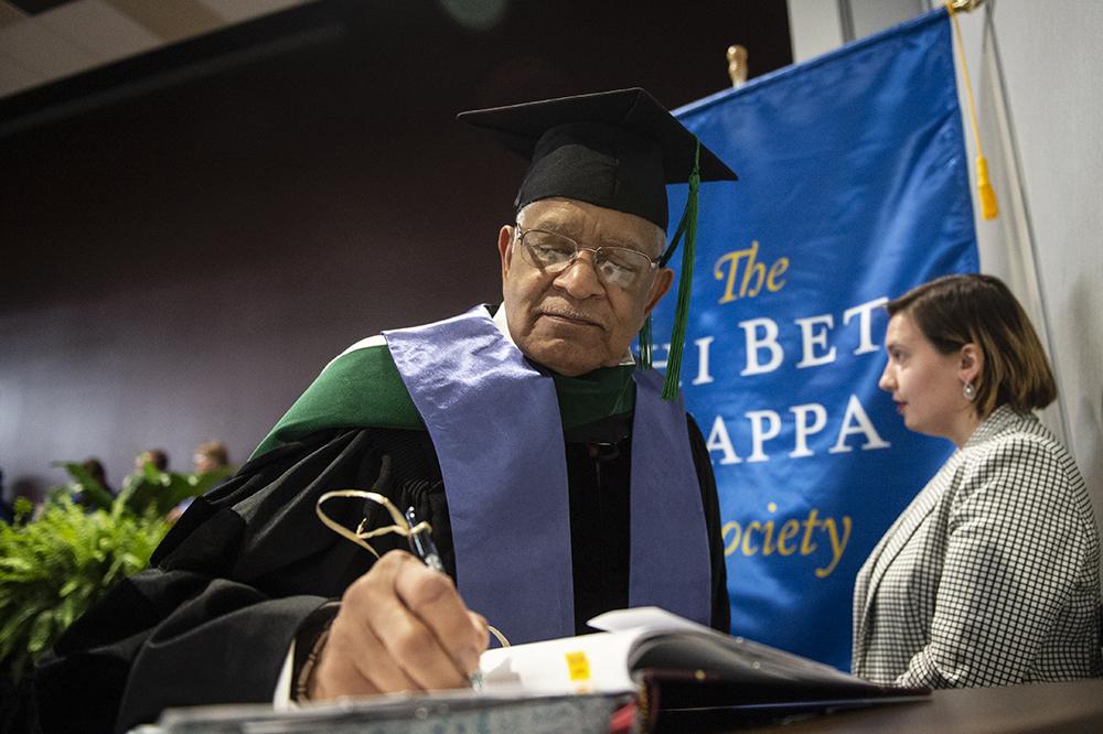 Richard Holmes is pictured during 2019’s installation and induction ceremony for the Gamma of Mississippi Charter of the Phi Beta Kappa Society.