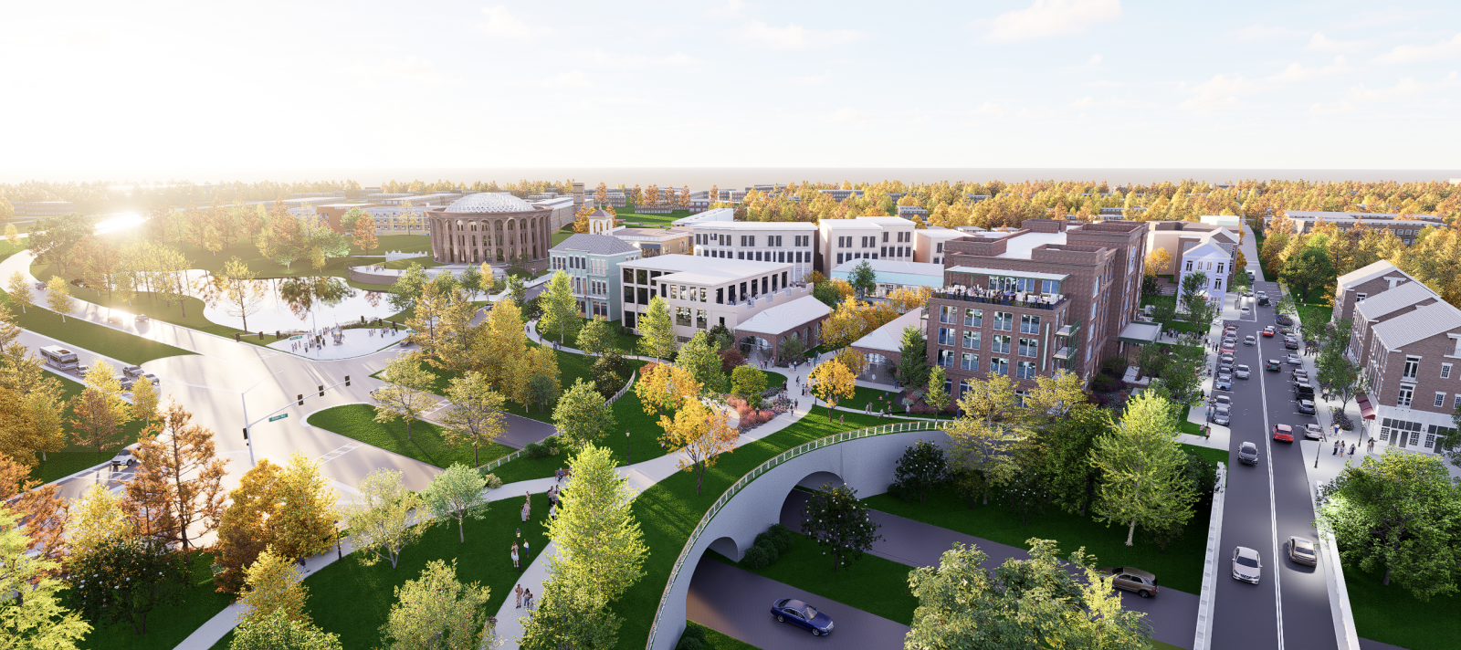 Architectural rendering of the future Crossroads District