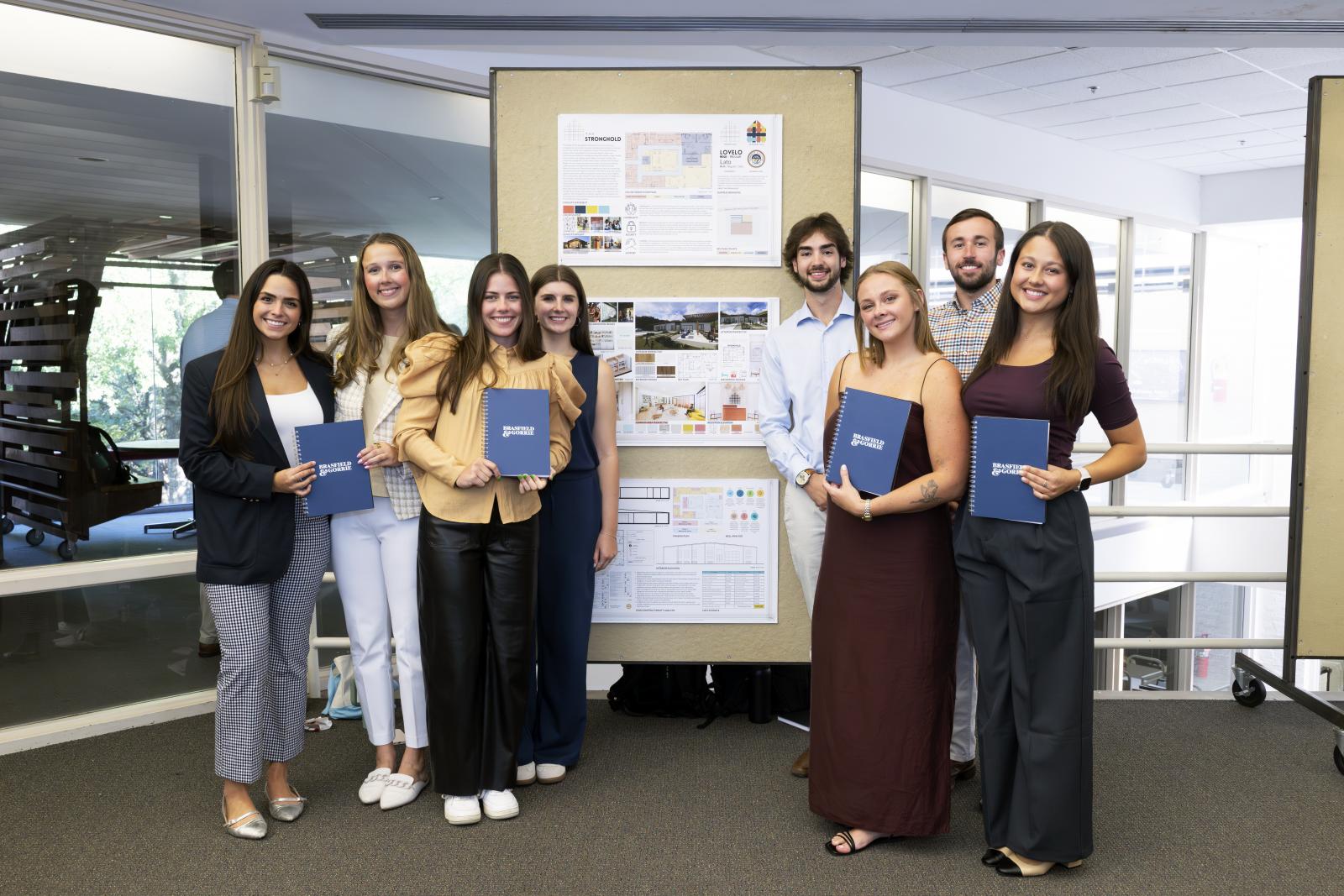 Group of students in front of poster board