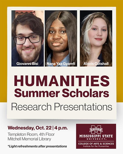 Humanities research presentation promotional graphic