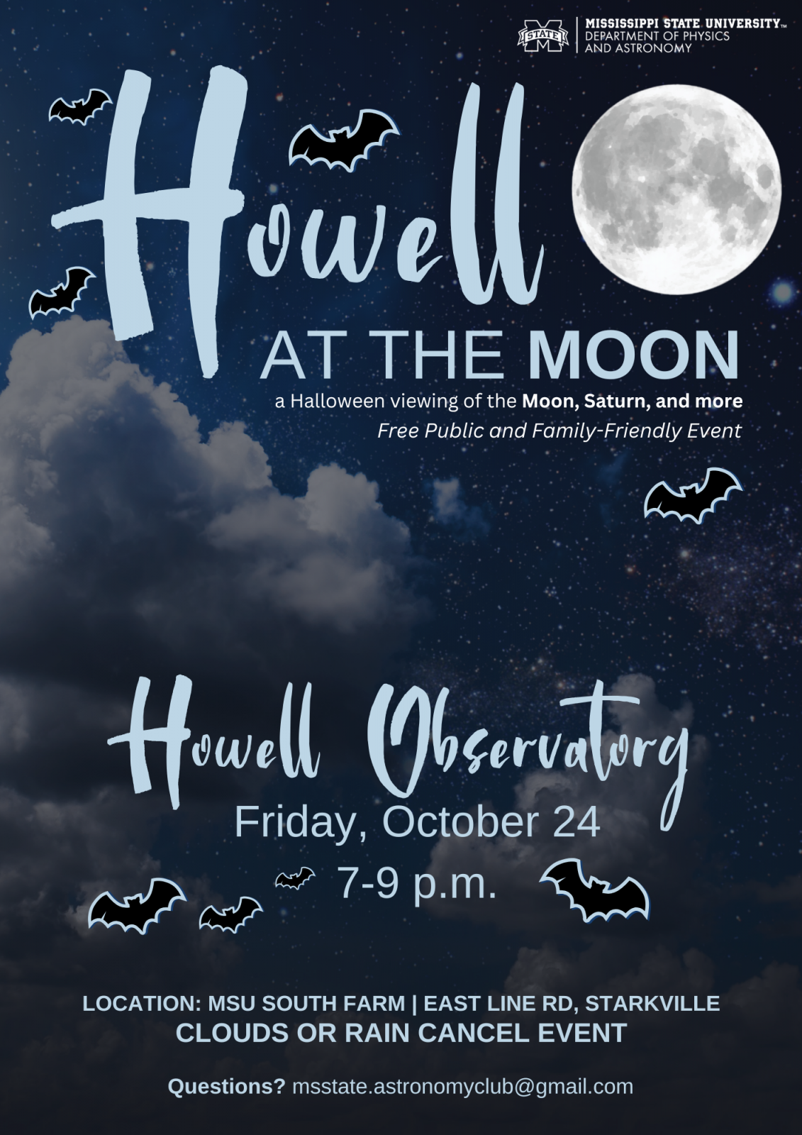 Howell at the Moon graphic flyer