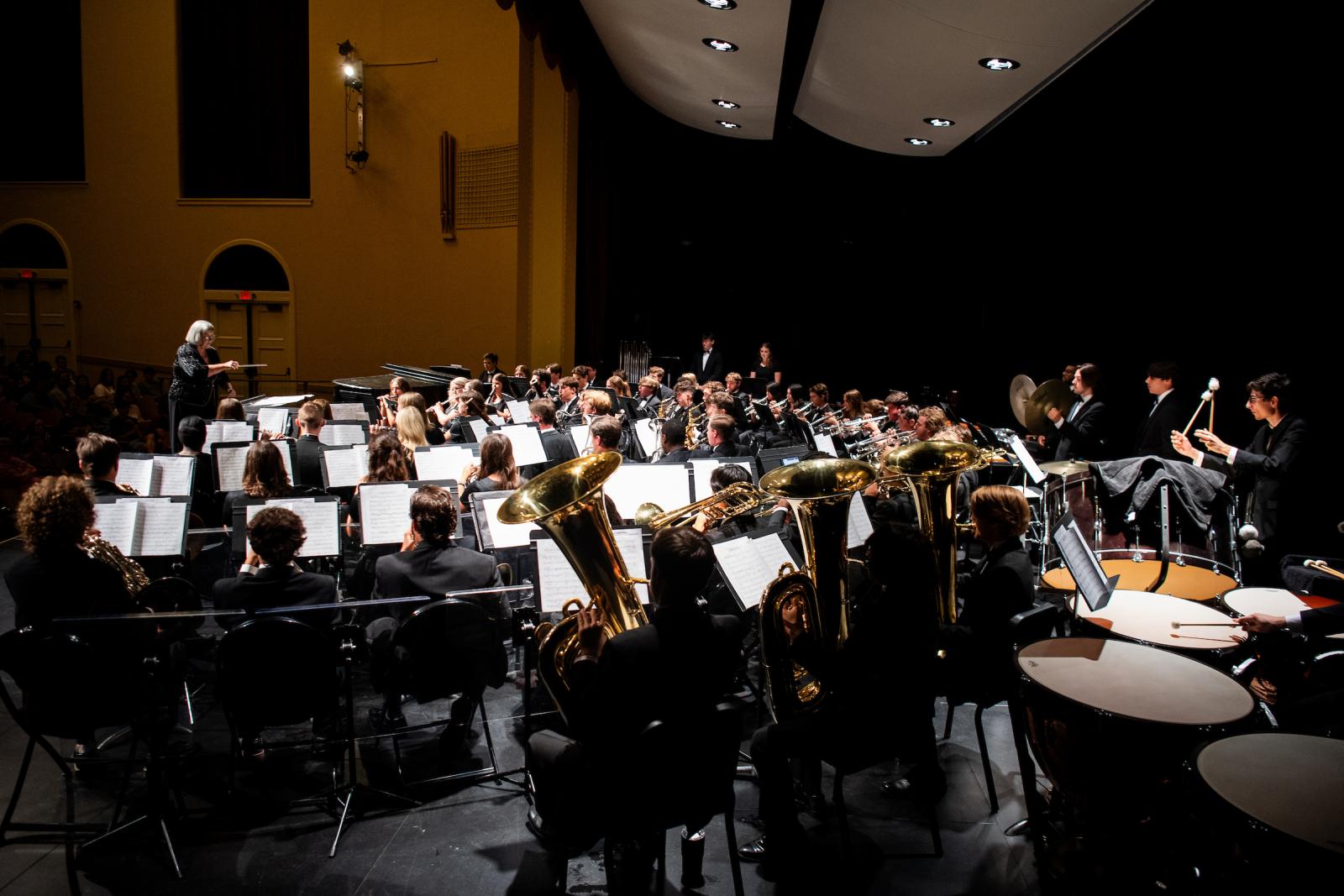 wind ensemble playing music