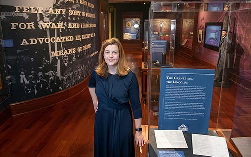 A portrait of Anne Marshall in Mitchell Memorial Library's U.S. Grant Presidential Library.