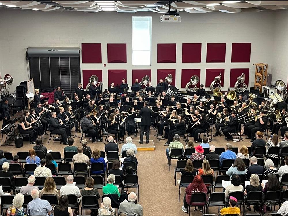 The Starkville-MSU Community Band performs.