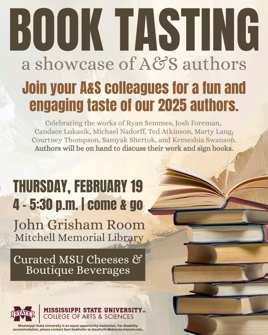 Book Tasting event promotional flyer