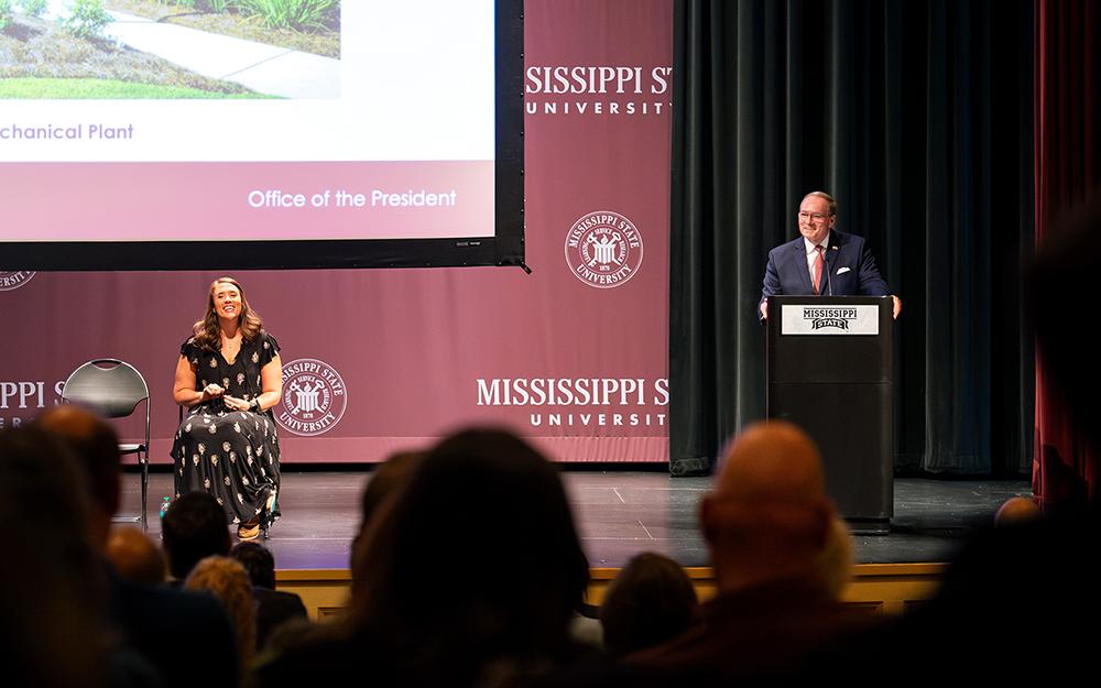 Mississippi State Mark E. Keenum attributes positive university growth and impact to its world-class faculty and staff during Wednesday’s [Sept. 2] Fall Faculty Meeting at Lee Hall.